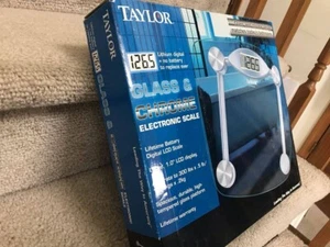 Taylor Precision Products 7506 Digital 400-lb Capacity Chrome and Glass Bathroom - Picture 1 of 7