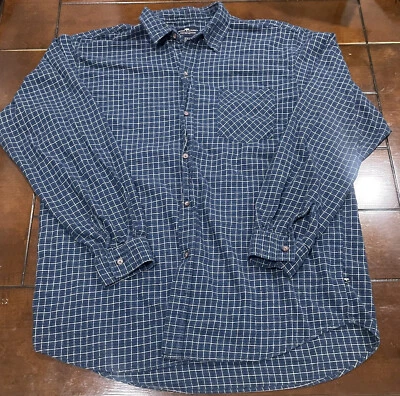 Мужская хлопковая рубашка Moose Creek 2XL на пуговицах в полоску синяя белая - Изображение 1 из 4