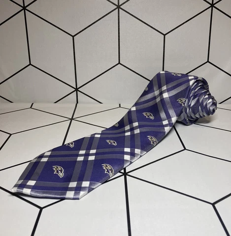 Baltimore Ravens NFL football Necktie Neck Tie Mens purple plaid pattern design Cover