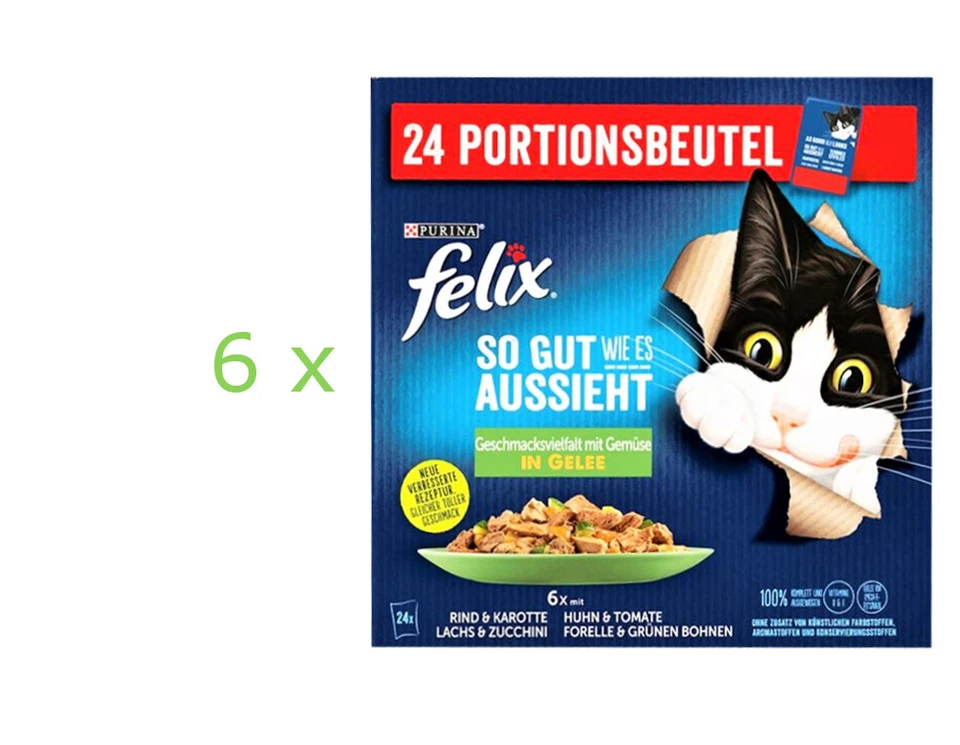 Felix "So gut wie es aussieht" mit Gemüse (€ 5,47/kg) in Gelee - 144 x 85 g - Bild 1 von 1