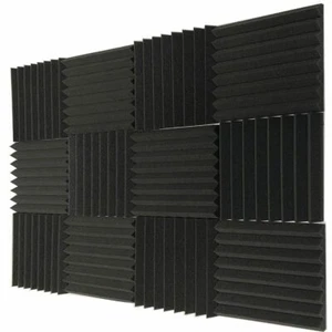 Mybecca 12 PACK (8 Peak) Acoustic Foam Wedge Soundproofing Wall Tiles 12"x12"x1" - Picture 1 of 8