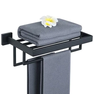 Towel Racktowel Hanger Towel Shelf With Double Towel Bars For Bathroom And Lavat - Picture 1 of 6