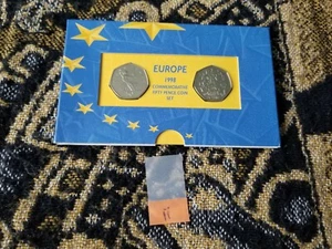 United Kingdom 50 Pence 1998 Cupro-Nickel - 2 Coin Set - European Union - UNC ii - Picture 1 of 7