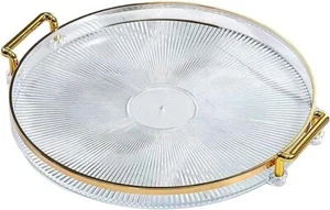 3pcs Round Decorative Tray with Handle Modern Vanity Tray & Serving Tray - Picture 1 of 9