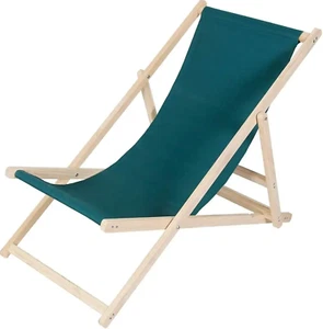 RETOURE Liegestuhl Strandliege Sonnenliege Holz Garten Liege Klapp 120kg GRÜN 4x - Bild 1 von 1