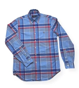 Ralph Lauren Button Down Langarm Hemd Herren L Oxford blau kariert Pony - Bild 1 von 12