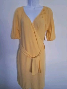 Goodthreads Damen Mindi Wickel fließendes Twill Kleid hellgelb Größe Small  - Bild 1 von 24