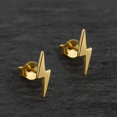 Aretes con rayo - Latón chapado en oro de 24K con respaldo de mariposa Foto 1 de 4