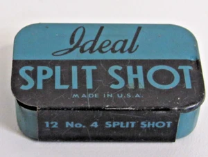 Vintage Ideal Split Shot 12 No 4 Split Shot Collectible Tin Empty  #AL-4 - Picture 1 of 5