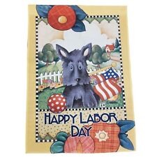 Vintage Mary Engelbreit Labor Day Outdoor Flag 28 X 40 Scotty Dog