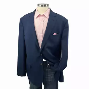 Jos A Bank 1905 Blazer Jacket 48L Blue Glen Check Tailored Fit Brrr Comfort - Picture 1 of 20