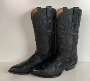 Los Altos Cowboystiefel exotisch Straußenbein 9 EE klassisch schwarz - Bild 1 von 22