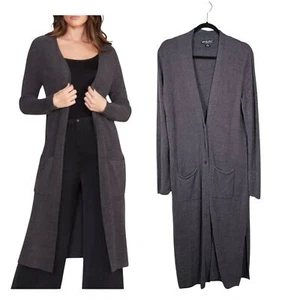 Cárdigan largo gris mediano Barefoot Dreams Cozychic Ultra Lite para mujer - Imagen 1 de 6