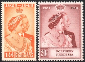 Nordrhodesien 1948 Königliche Silberhochzeit Set, SG.48/9, UM, Kat.120€ - Bild 1 von 1