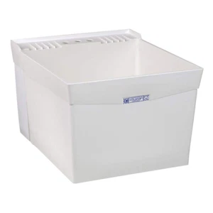 MUSTEE Utility Tub Washing Sink Wall Mount Thermoplastic Wash White 20 x 24 Inch - Picture 1 of 12