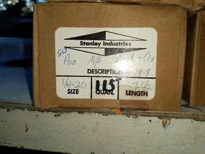 Slotted Pan Head Screw 1/4-20 3.5" long 18-8 Black Oxide - Picture 1 of 4