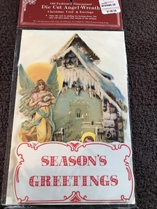 Vintage Shackman Die-Cut Angel Wreath Pop out Card-New in Package,1985-Must see - Picture 1 of 4