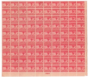 Scott #716 Lake Placid Sheet of 100 Stamps - MNH P#20819 Bottom - Picture 1 of 2