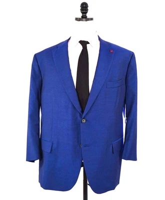 Blazer de lana/mohair ISAIA $6,500 liso azul real HECHO POR CUSOTM 50S de EE. UU. Foto 1 de 4
