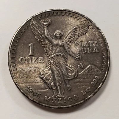 1985 Mo Mexico Libertad Onza 1 oz .999 Silver BU - Rainbow Toning - SKU-U2876 - Image 1 of 4