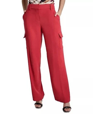 Pantalones DKNY Sangría Rojo Pierna Recta Bolsillo Lateral - Talla 18 - Nuevos con Etiquetas Precio de venta sugerido por el fabricante: $99.00 Foto 1 de 3