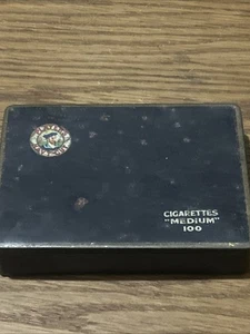 JUGADORES DE LATA DE CIGARRILLOS VINTAGE CORTE AZUL MARINO para 100 cigarrillos medianos - Imagen 1 de 9
