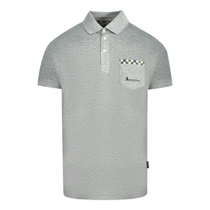 Aquascutum Check Pocket Grey Polo Shirt - Picture 1 of 2