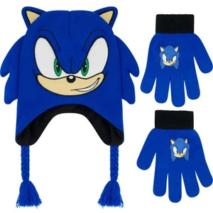 Sonic the Hedgehog Beanie Hat and Glove Set, Kids Knitted Winter Hat and Glov... - Picture 1 of 6
