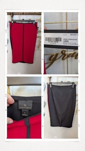 NWT Worthington LG Cherry Cordial/Black Midi Pencil Skirt - Picture 1 of 1