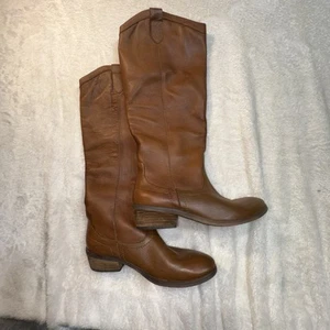 Franco Fortini Winchester Tall Brown Leather Western Pull on Boots Women's 10 - Picture 1 of 8