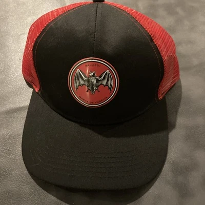 Bacardi Rum Red & Black Snapback Mesh Cap/Hat (Rubber Patch)- NEW - Image 1 of 4