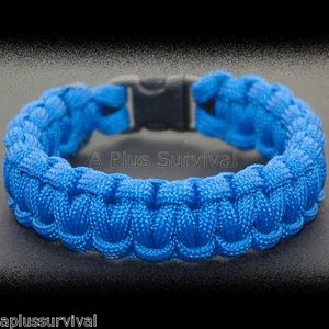 Pulsera eléctrica con cuerda de supervivencia de emergencia azul Paracord 550 lb - hecha en EE. UU. - Imagen 1 de 2
