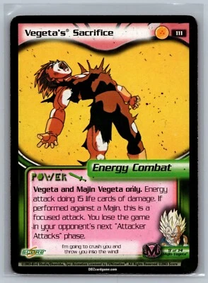 Dragon Ball Z CCG Vegeta's Sacrifice #111 TCG Trading Card Game - Image 1 of 2