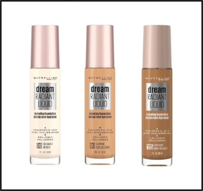 Maybelline Dream Radiant Liquid Foundation 1oz U PICK Hyaluronic Acid + Collagen - Image 1 of 3