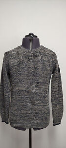 G Star Raw Mens Casual Pullover Jumper Cotton Knitted Grey / Blue Size M