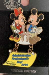 Mickey Minnie Mouse Administrative Professionals Day Office Work Disney Pin LE - Picture 1 of 1