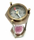 VINTAGE MARITIME BRASS HOURGLASS ANTIQUE BOTH SIDE COMPASS SAND TIMER