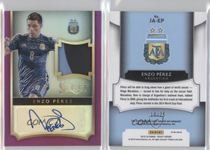 2015-16 Panini Select Jersey Auto Purple Prizm Prime /25 Enzo Perez #JA-EP Auto