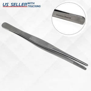 Dressing Tweezer 6" Tissue Thumb Forceps 2cm Serrated Tip Surgical Tools - Picture 1 of 3