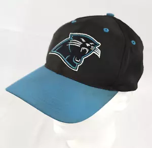 Carolina Panthers Hat ๐ Vintage Twins Enterprise Black & Blue Snapback Cap - Picture 1 of 12