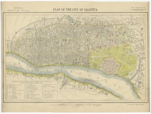 Plano antiguo de la ciudad de Calcuta, India - Imagen 1 de 1