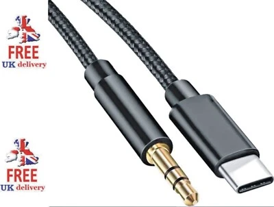 Aux Cable Type C to 3.5mm Samsung USB C Male For Car Stereo Audio Adapter Jack - Image 1 of 4