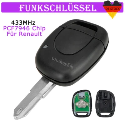 Auto Funkschlüssel Fernbedienung 433MHz für Renault Kangoo Clio II Twingo Megane