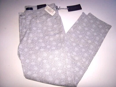 NUEVO NYDJ Talla 16 Not Your Daughters Jeans Tobillo Gris Blanco Floral Pantalones Foto 1 de 3
