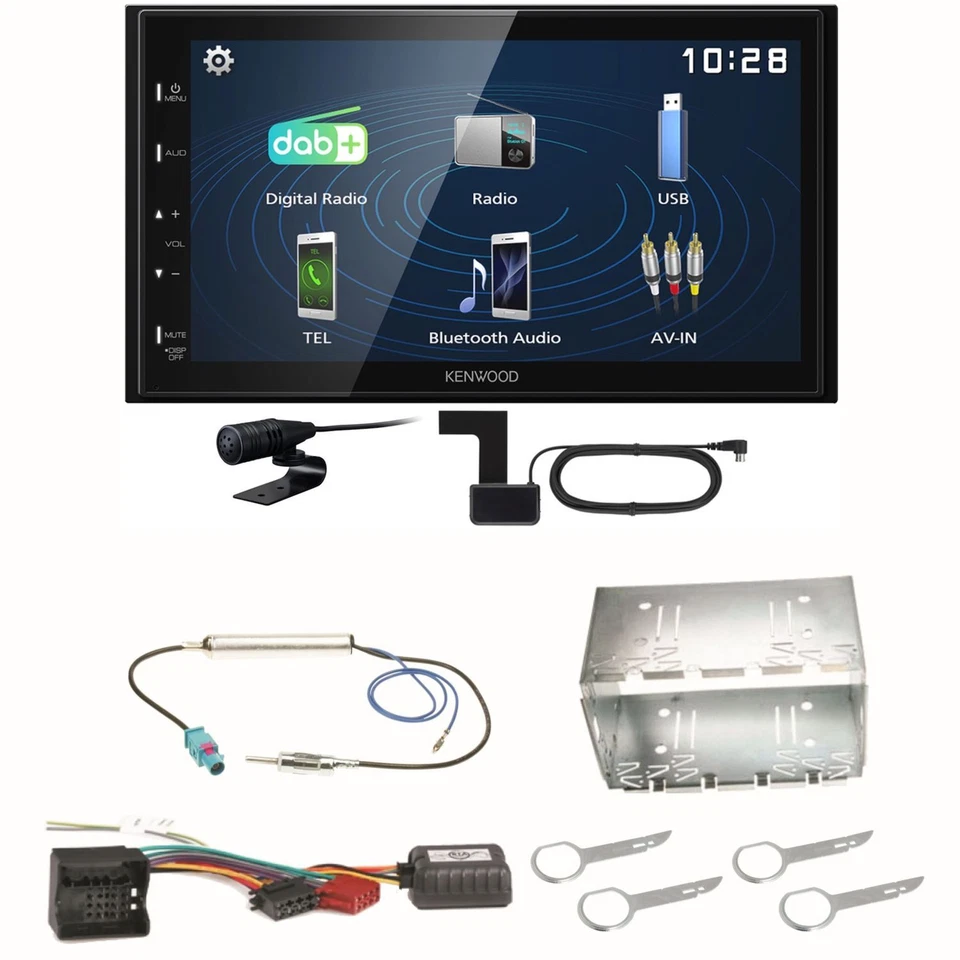 Kenwood DMX129DAB DAB+ Bluetooth USB Einbauset für Fox Polo 9N3 - Bild 1 von 1