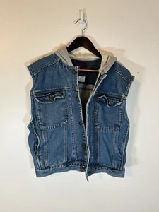 Vintage Jeansweste mit Kapuze von Gitano First Class Jeans Gr. Large L - Bild 1 von 7