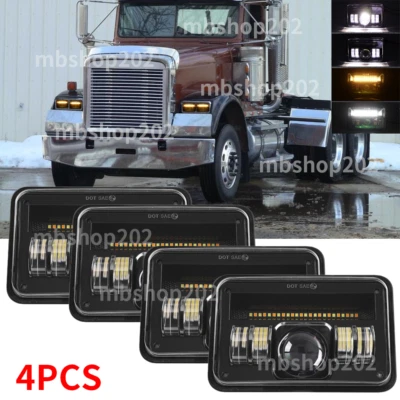 4x Fit Freightliner FLC/D Classic XL DOT Approved 4x6''LED Headlights HI-LO Beam - Image 1 of 4