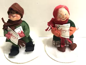 2 Vintage Annalee Weihnachtslieder Puppen Mobilitee 7" groß mit Etikett 1989 - Bild 1 von 5