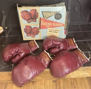 Everlast Vintage Jack Dempsey Boxing Gloves Set 2 Pairs 5432 Youth w/Partial Box - Picture 1 of 12