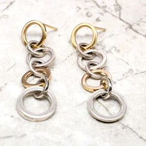 Tiffany & Co. Sterling Silver w/18K Gold Accent Dangle Earrings - 5.8g - Picture 1 of 5